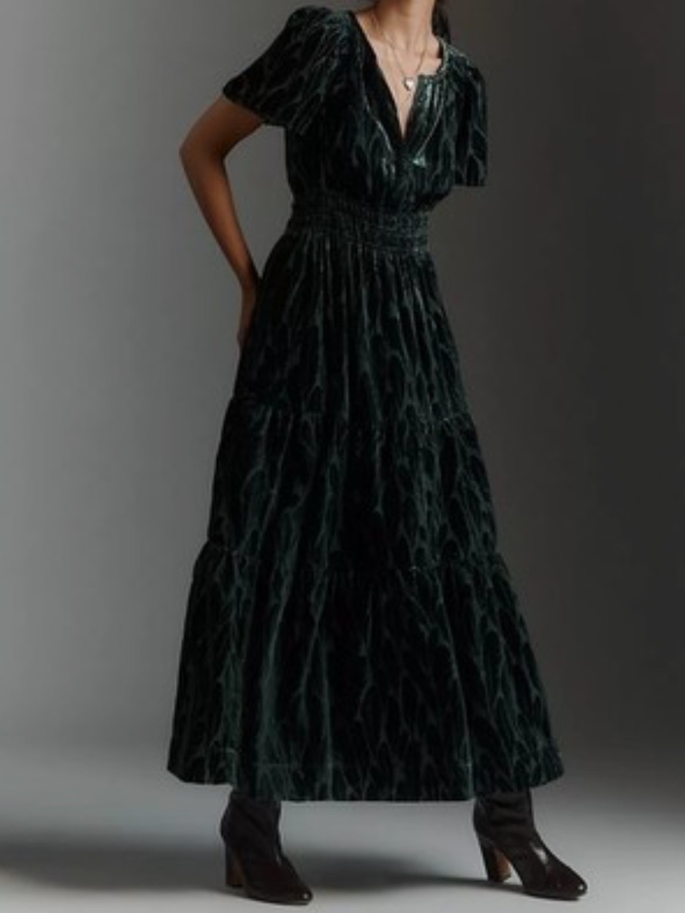 Anthropologie The Somerset Maxi Dress Velvet Edition - Size L - BNWT